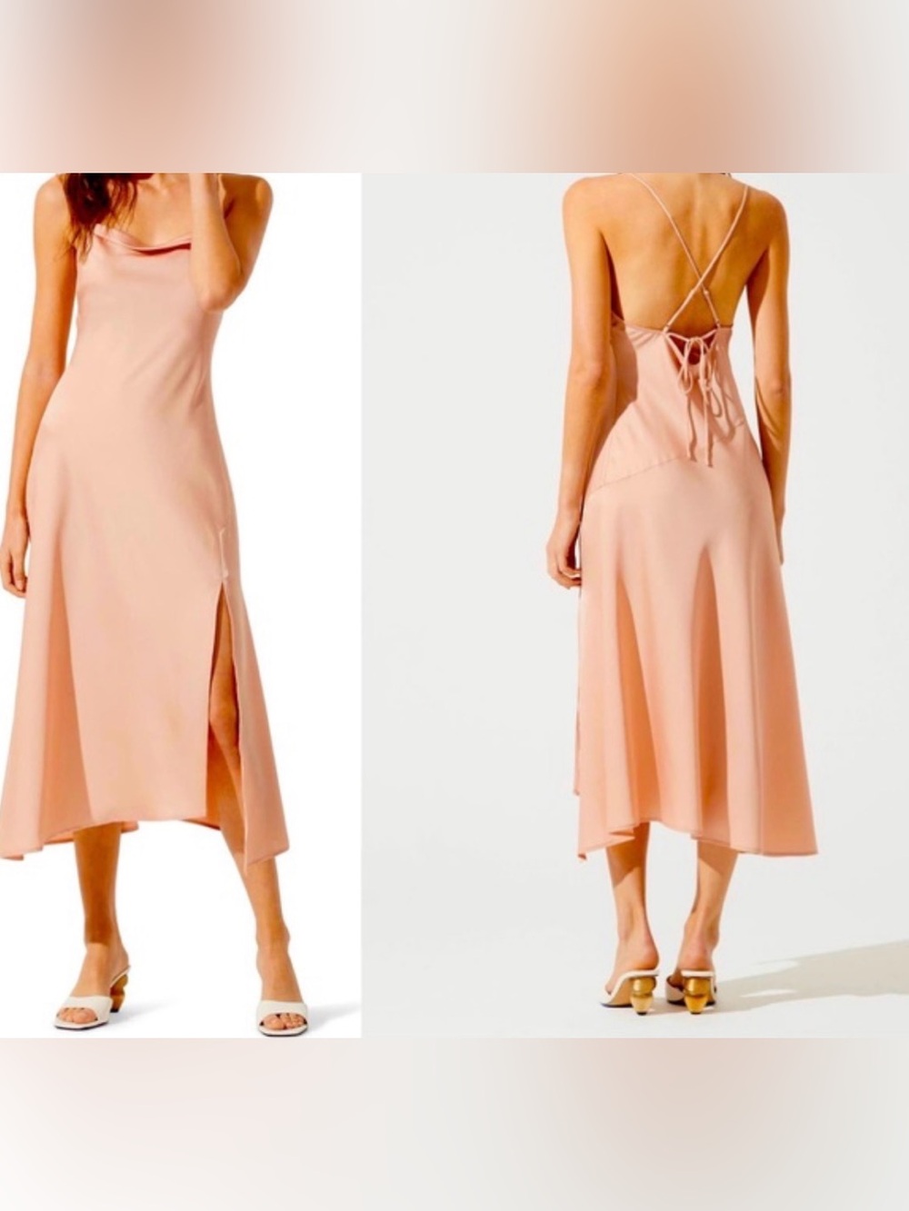 ASTR The Label Blush Cowl slip midi dress‎ Size Medium